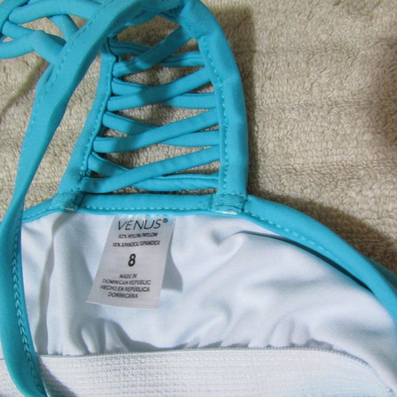 VENUS Ruched Side Halter Tankini Top Blue - Picture 6 of 6